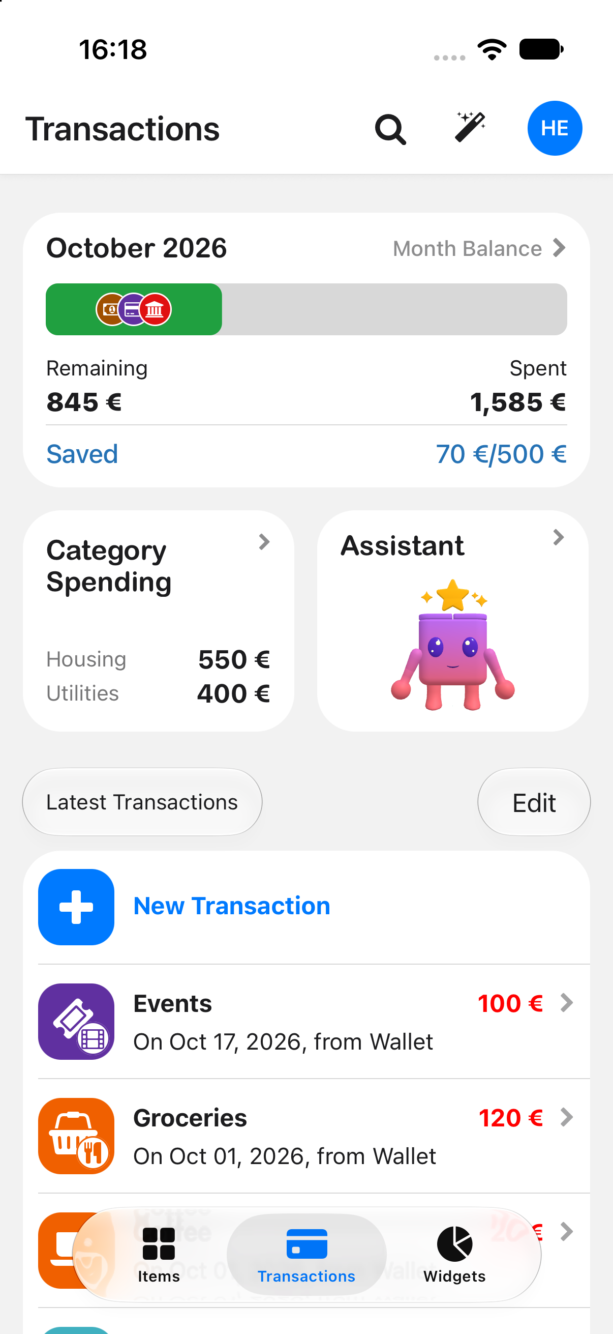 Wishbox transactions for October